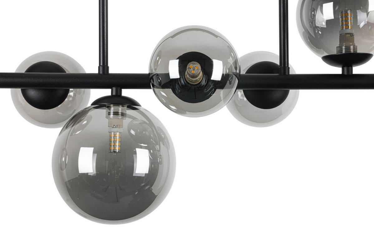 PLAFONJERA  - crna, Konvencionalno, staklo/metal (90/30/43cm) - Dieter Knoll