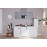 KÜCHENBLOCK Beton 180 cm  in Weiß, Hellgrau  - Hellgrau/Weiß, MODERN, Holzwerkstoff (180cm) - Respekta