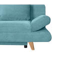 SCHLAFSOFA mit Schlafen auf Sitzhöhe, haustierfreundlicher Bezug Cord Türkis - Türkis/Buchefarben, KONVENTIONELL, Holz/Textil (200/75/85cm) - Carryhome