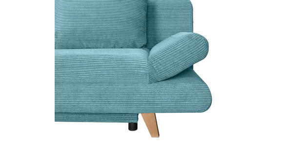 SCHLAFSOFA mit Schlafen auf Sitzhöhe, haustierfreundlicher Bezug Cord Türkis - Türkis/Buchefarben, KONVENTIONELL, Holz/Textil (200/75/85cm) - Carryhome