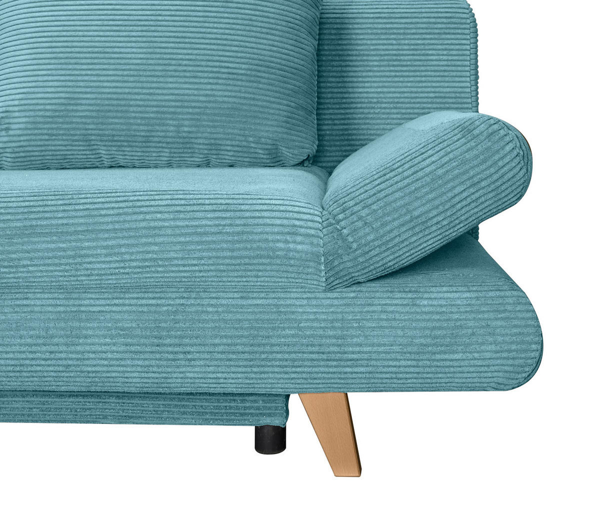 SCHLAFSOFA  mit Schlafen auf Sitzhöhe, haustierfreundlicher Bezug Cord Türkis  - Türkis/Buchefarben, KONVENTIONELL, Holz/Textil (200/75/85cm) - Carryhome