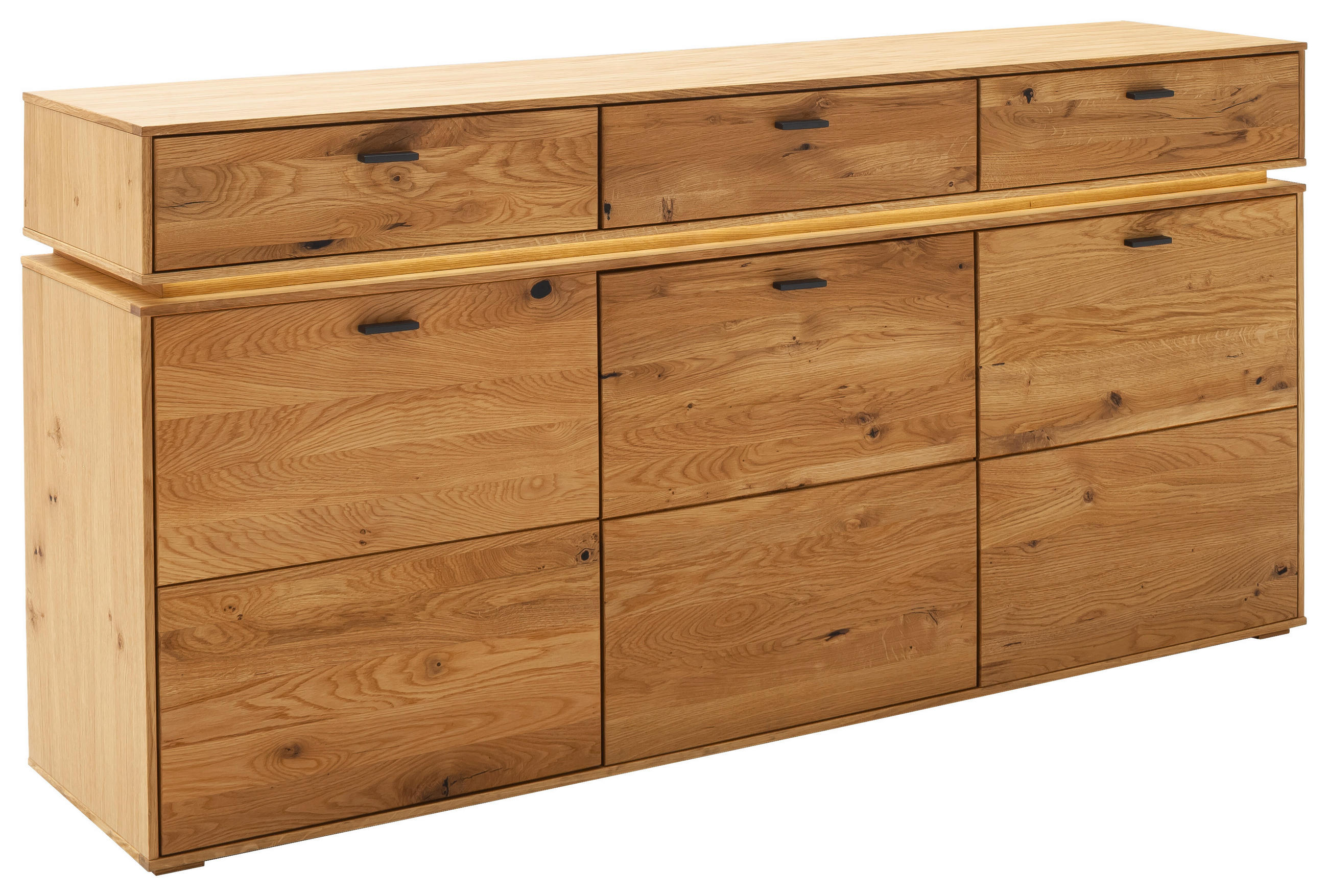 SIDEBOARD 183/90/44 cm  in Wildeiche  - Wildeiche/Anthrazit, Natur, Holz/Holzwerkstoff (183/90/44cm) - MID.YOU