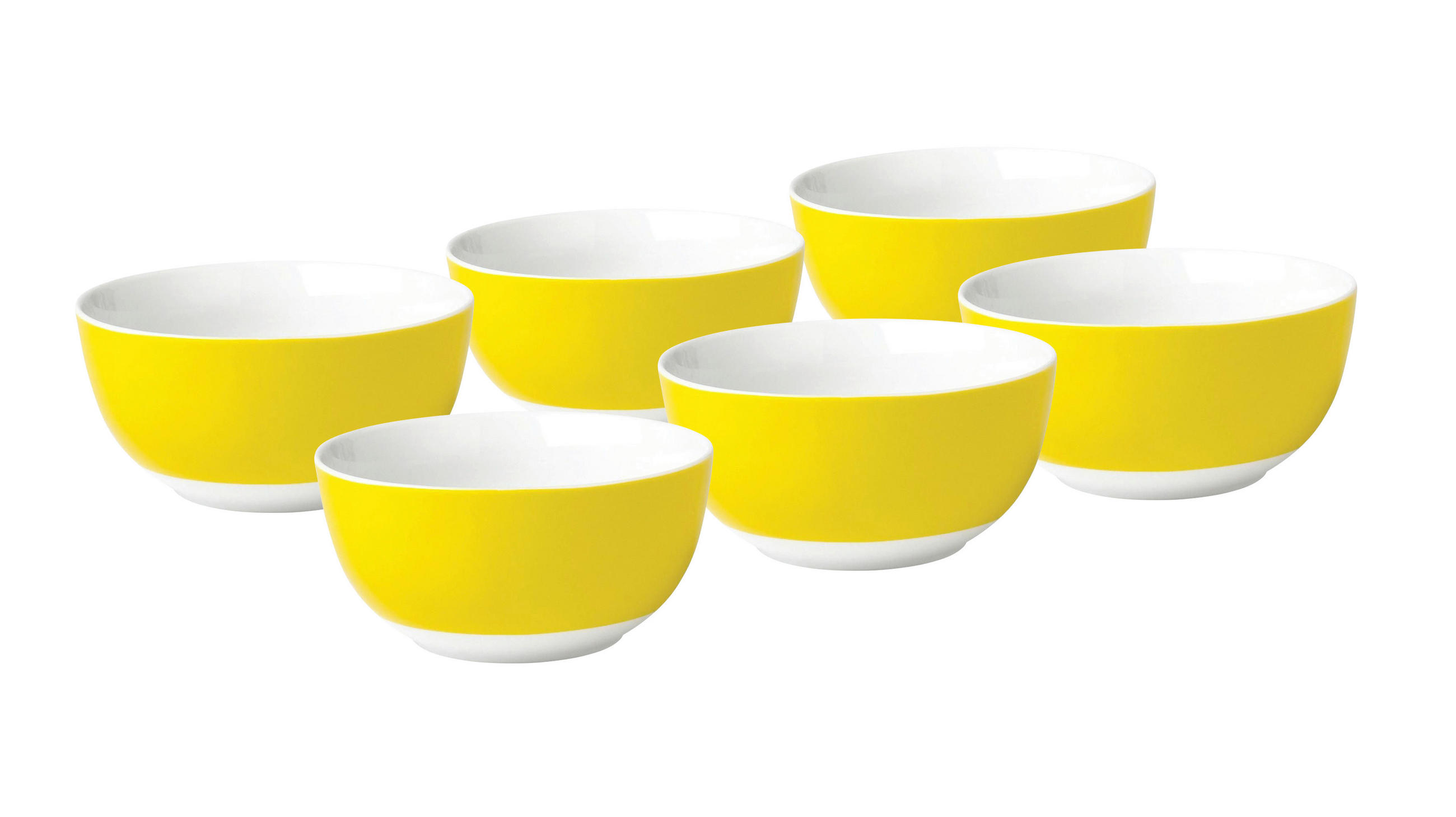 MÜSLISCHALENSET VARIO - Gelb/Weiß, Basics, Keramik (14/6cm) - Van Well