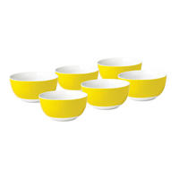 MÜSLISCHALENSET VARIO 6-teilig  - Gelb/Weiß, Basics, Keramik (14/6cm) - Van Well