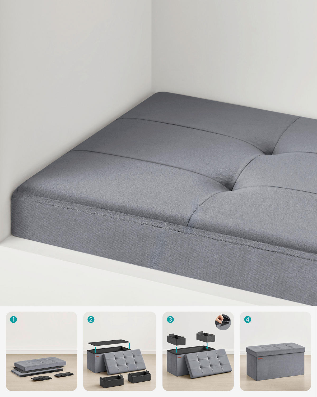 SITZBOX  - Grau, Basics, Textil (76/38/38cm)