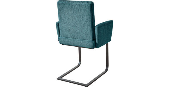 ARMLEHNSTUHL in Stahl Chenille - Schwarz/Hellblau, Design, Textil/Metall (56/92/60cm) - Dieter Knoll
