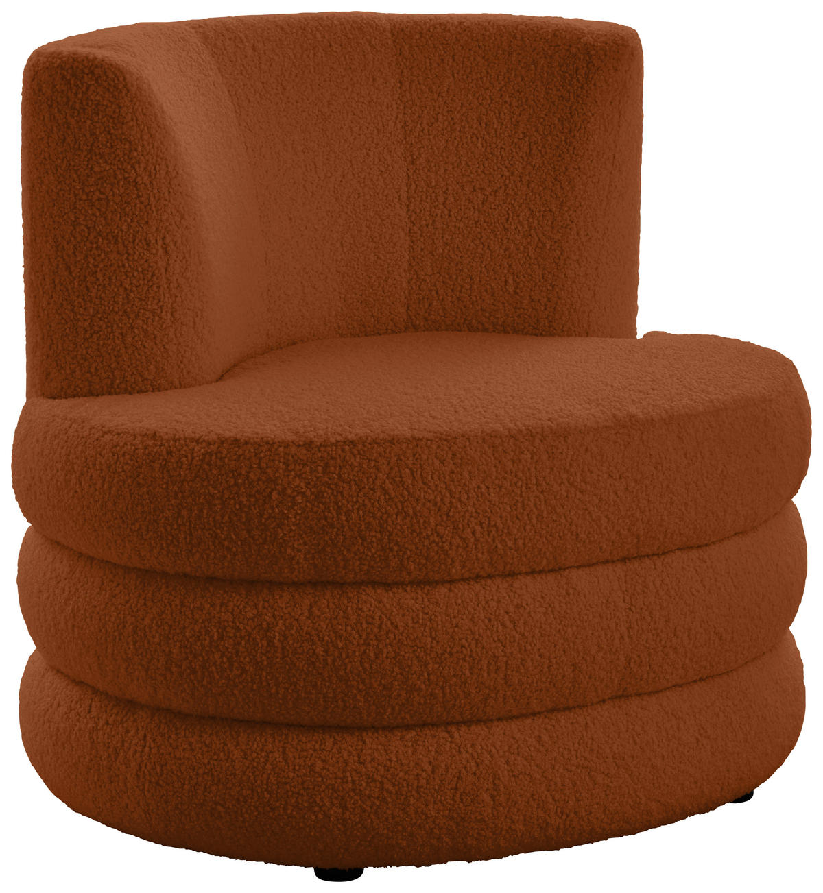 DESIGNSESSEL Magari Flachgewebe, Teddystoff Rostfarben    - Edelstahlfarben/Rostfarben, Trend, Textil/Metall (90/82/85cm) - Livetastic