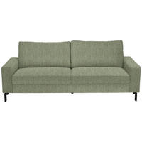 3-SITZER-SOFA Flachgewebe Olivgrün  - Schwarz/Olivgrün, Design, Textil/Metall (218/86/97cm) - Hom`in