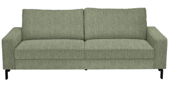 3-SITZER-SOFA  in Flachgewebe Olivgrün  - Schwarz/Olivgrün, Design, Textil/Metall (218/86/97cm) - Hom`in