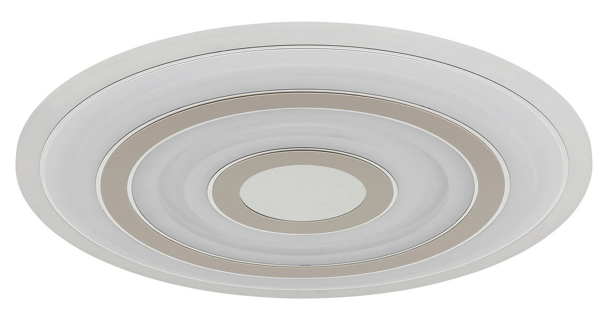 LED-DECKENLEUCHTE Jocelyn 48/5 cm  - Sandfarben/Chromfarben, Design, Kunststoff/Metall (48/5cm) - Globo
