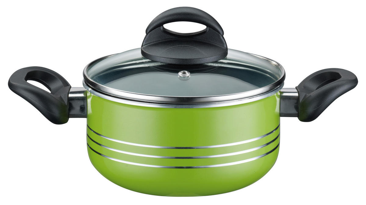KOCHTOPFSET MILANO color 4-teilig  - Hellgrün, Basics, Metall - GSW