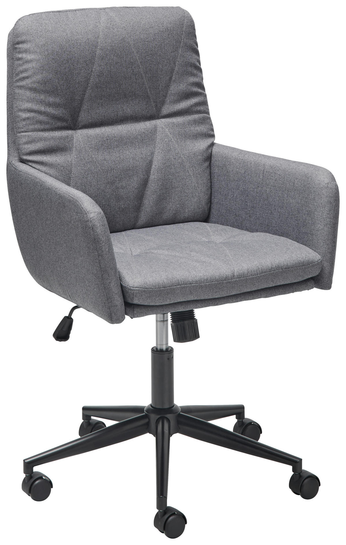 DREHSTUHL Webstoff Grau, Schwarz  - Schwarz/Grau, Design, Textil/Metall (61/92-102/65cm) - Livetastic