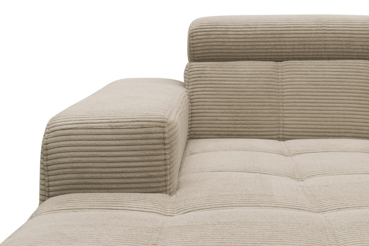 ECKSOFA TRENTO Taupe Mikrofaser  - Taupe/Dunkelgrau, MODERN, Textil/Metall (287/175cm) - MID.YOU