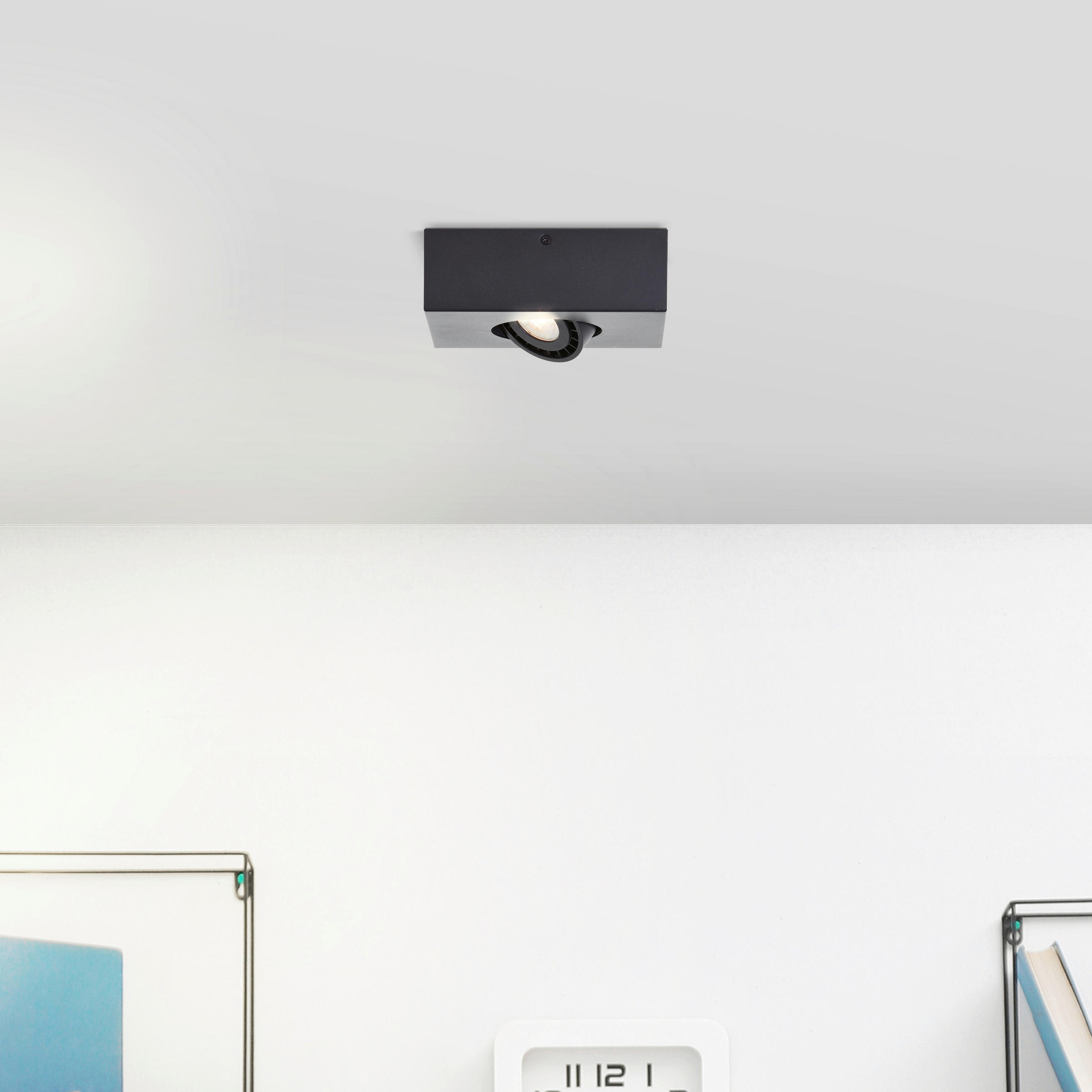 LED-DECKENLEUCHTE 20/9/15 cm   - Schwarz, KONVENTIONELL, Metall (20/9/15cm) - Brilliant