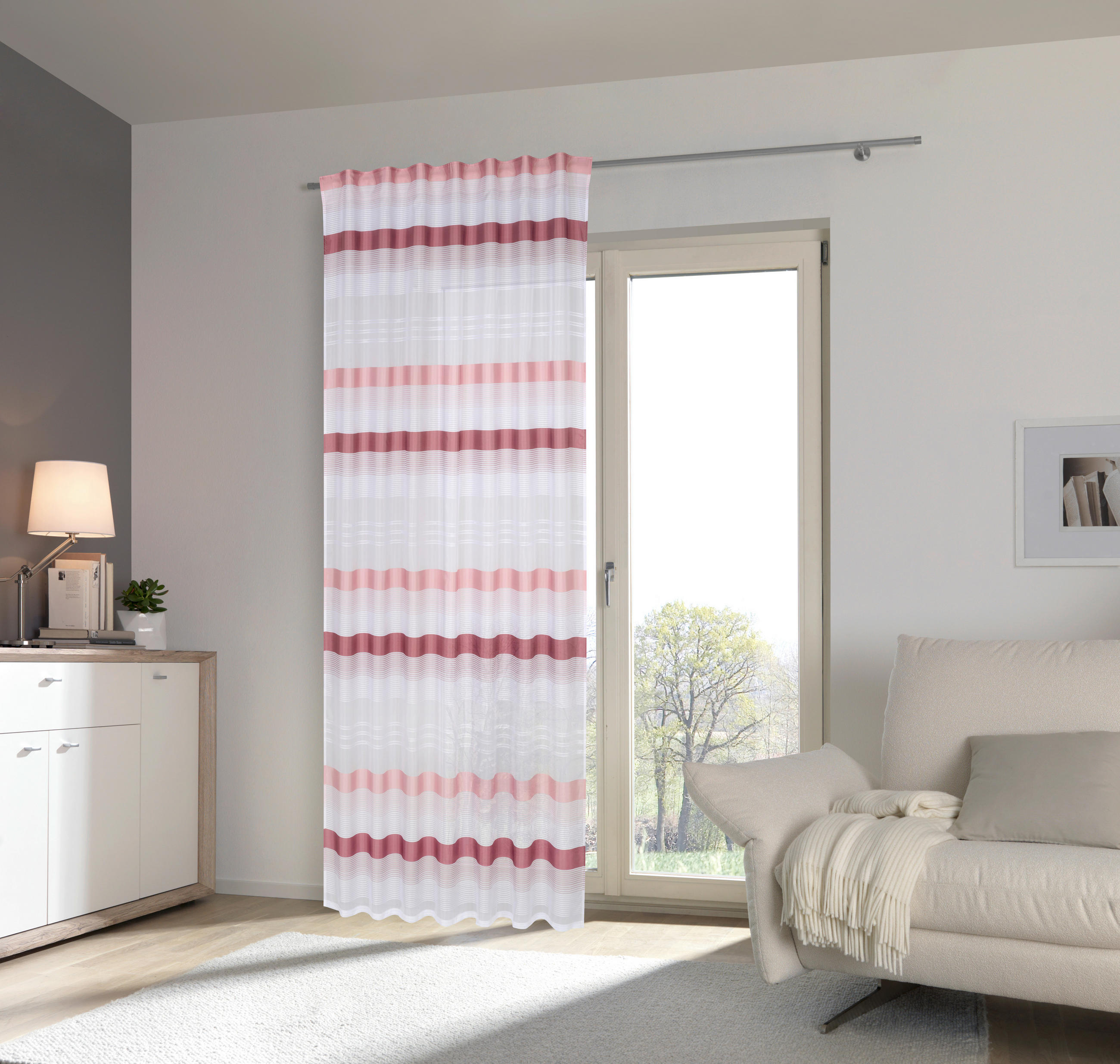 GOTOVA ZAVESA staroružičasta - staroružičasta, Konvencionalno, tekstil (140/245cm) - Esposa