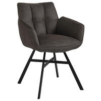 ARMLEHNSTUHL  Stoffauswahl, Typenauswahl Mikrofaser  - Schwarz/Grau, Design, Textil/Metall (60/84/65cm) - SetOne by Musterring