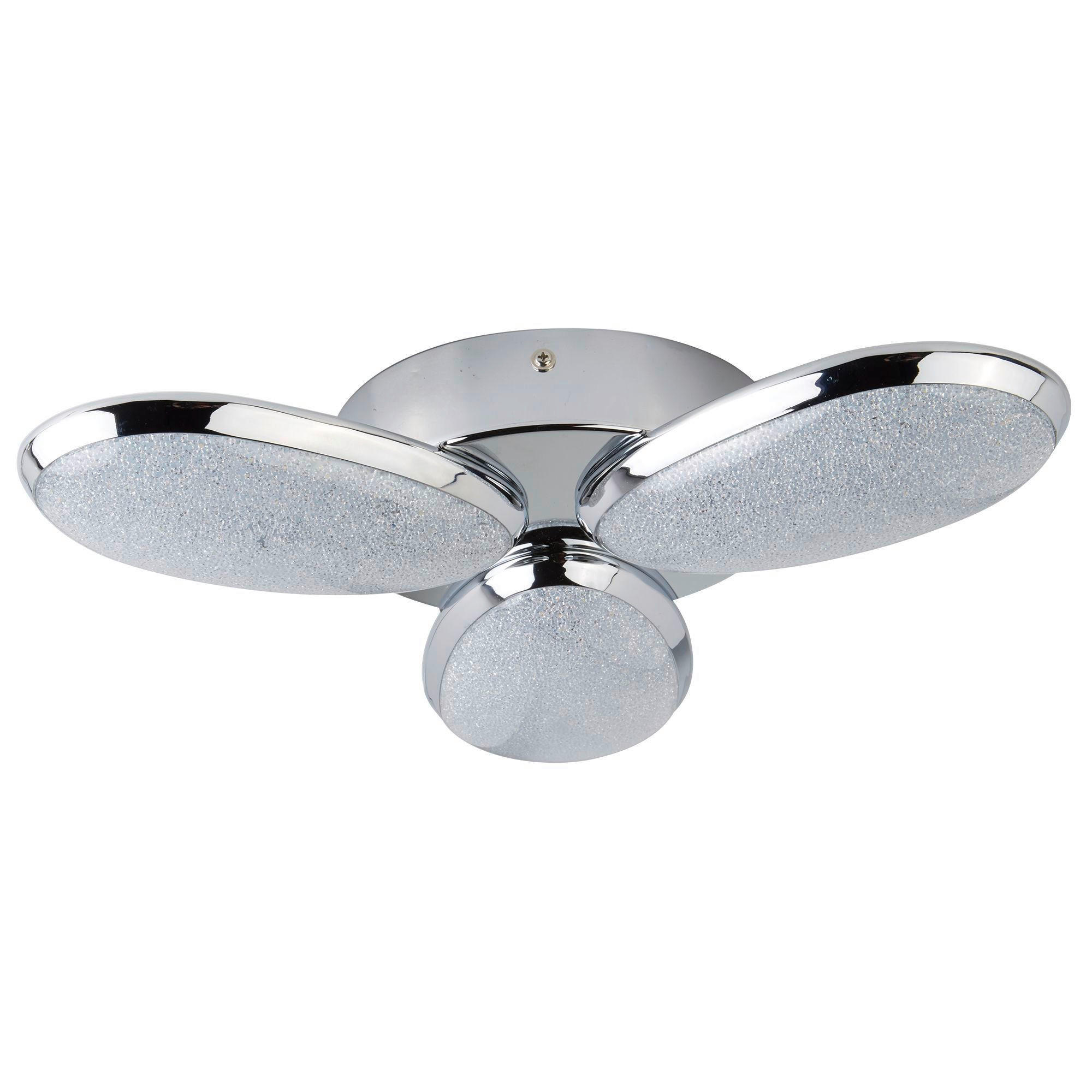 PLAFONIERĂ - străveziu/culoare crom, Basics, metal (44/7,8cm)