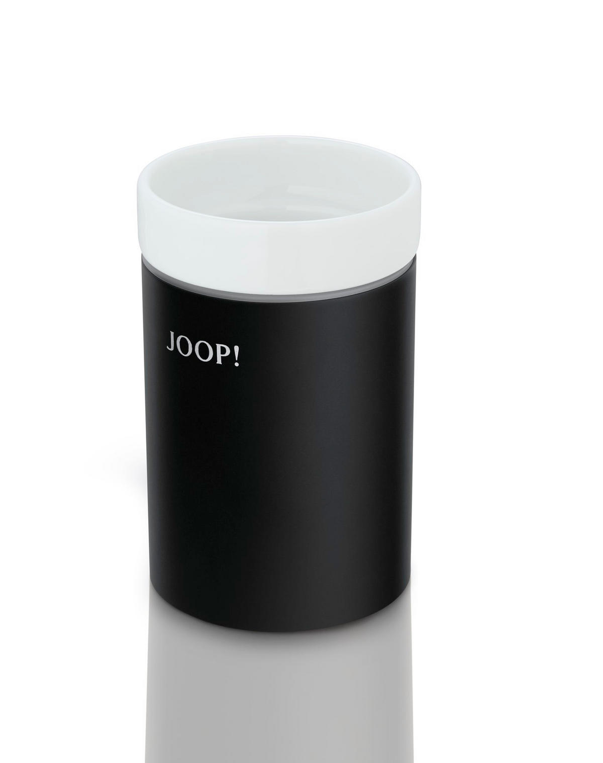 ZAHNPUTZBECHER Chromeline Black  - Chromfarben/Schwarz, Design, Keramik/Kunststoff (7/11,5cm) - Joop!