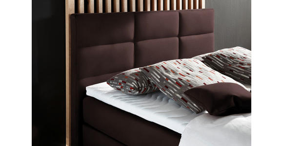 BOXSPRINGBETT 140/200 cm in Dunkelbraun - Dunkelbraun/Alufarben, KONVENTIONELL, Textil/Metall (140/200cm) - Dieter Knoll