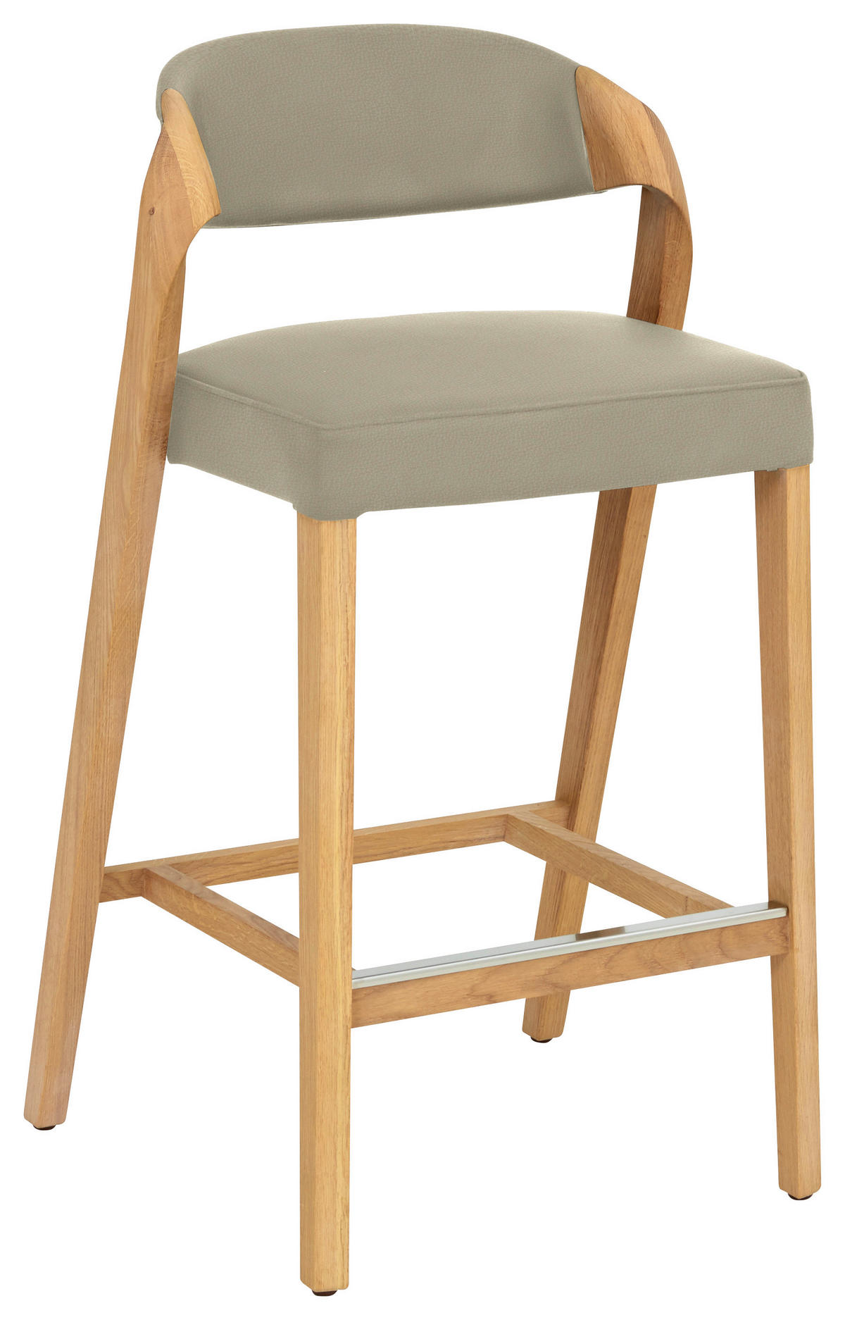 TRESENSTUHL in Beige, Wildeiche  - Wildeiche/Beige, Natur, Leder/Holz (51/93/49cm) - Voglauer