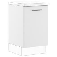 SPÜLENUNTERSCHRANK 50/87,8/57,6 cm  in Weiß  - Edelstahlfarben/Weiß, Basics, Holzwerkstoff/Metall (50/87,8/57,6cm) - Impuls