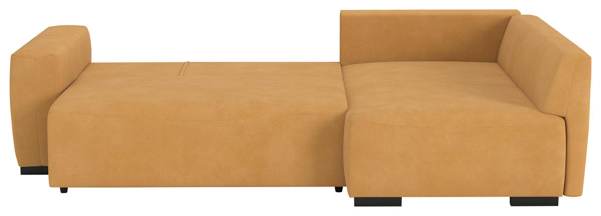 ECKSOFA  in Mikrofaser Senfgelb  252/170 cm  - Senfgelb/Schwarz, Trend, Kunststoff/Textil (252/170cm) - MID.YOU