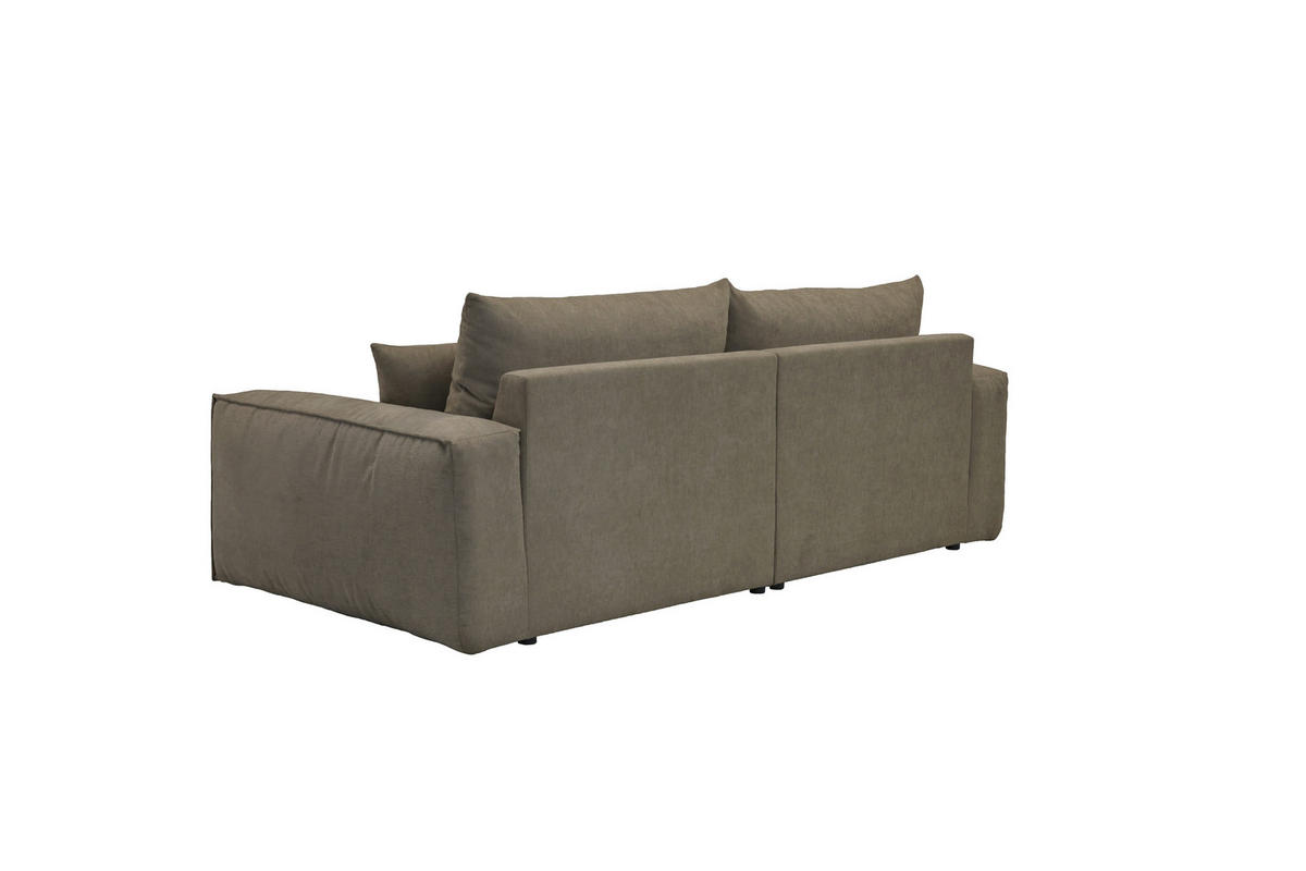BIGSOFA Chenille Grau  - Schwarz/Grau, MODERN, Kunststoff/Textil (255/76/117cm) - Milino
