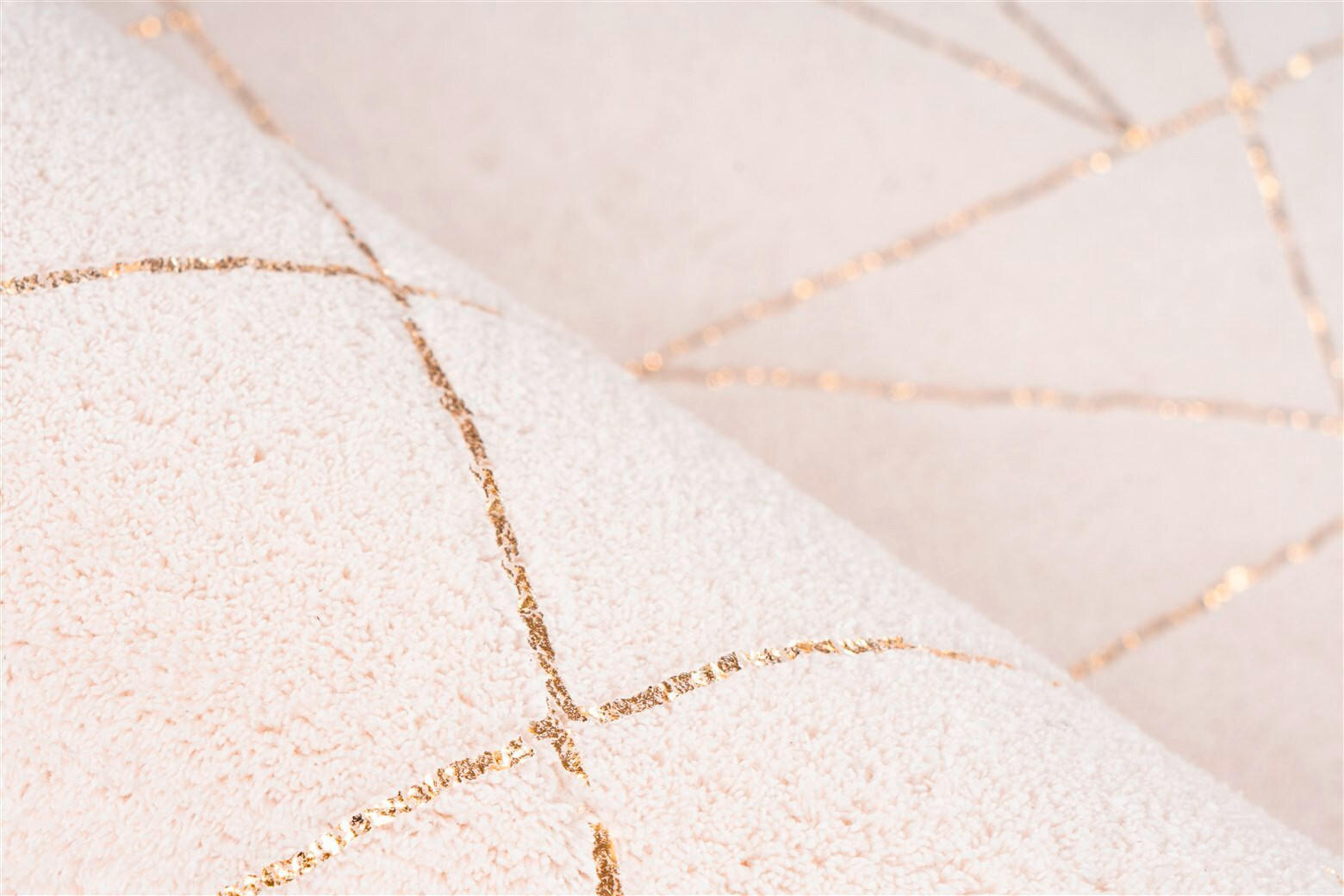 Thumbnail - Kayoom Flachwebeteppich Bijou 125 Creme / Gold, Creme, Gold, Textil, Abstraktes, rechteckig, 120x170 cm, pflegeleicht, T...