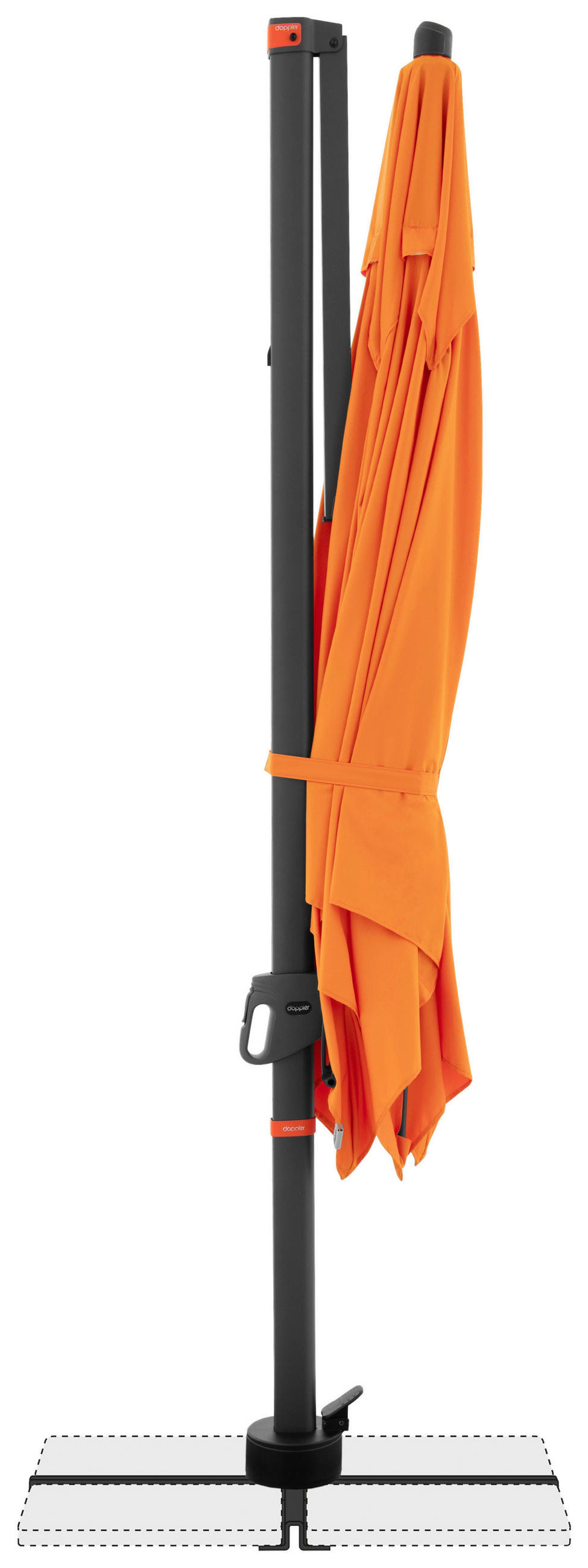 ZÁVESNÝ SLNEČNÍK 280/280 cm - oranžová/antracitová, Basics, kov/textil (280/280cm) - Doppler