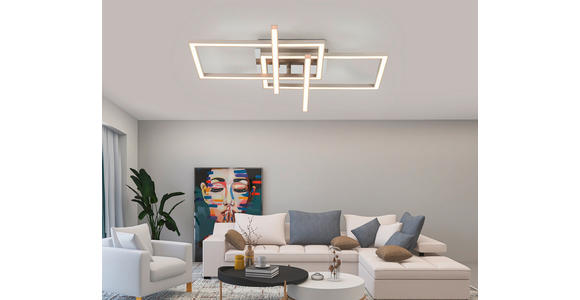 LED-DECKENLEUCHTE 50/43/7,6 cm   - Sandfarben/Chromfarben, Basics, Kunststoff/Metall (50/43/7,6cm) - Novel