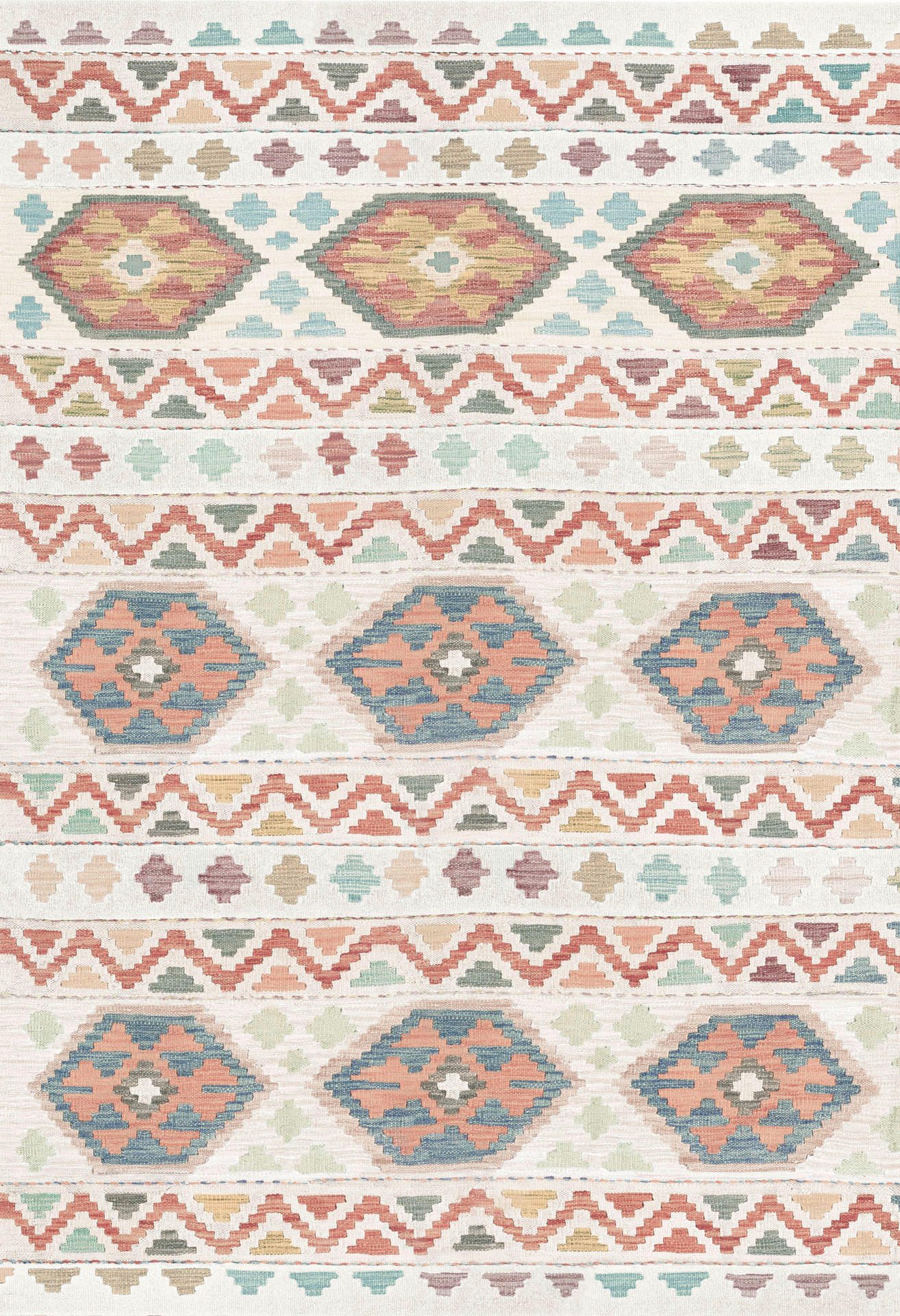 VINTAGE-TEPPICH Ondea Ramizh 130/190 cm  in Terracotta, Perlmutt, Graublau  - Graublau/Perlmutt, LIFESTYLE, Kunststoff/Textil (130/190cm) - Lindorug