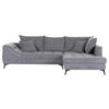 ECKSOFA in Flachgewebe Grau  - Schwarz/Grau, Design, Textil/Metall (307/224cm) - Stylife