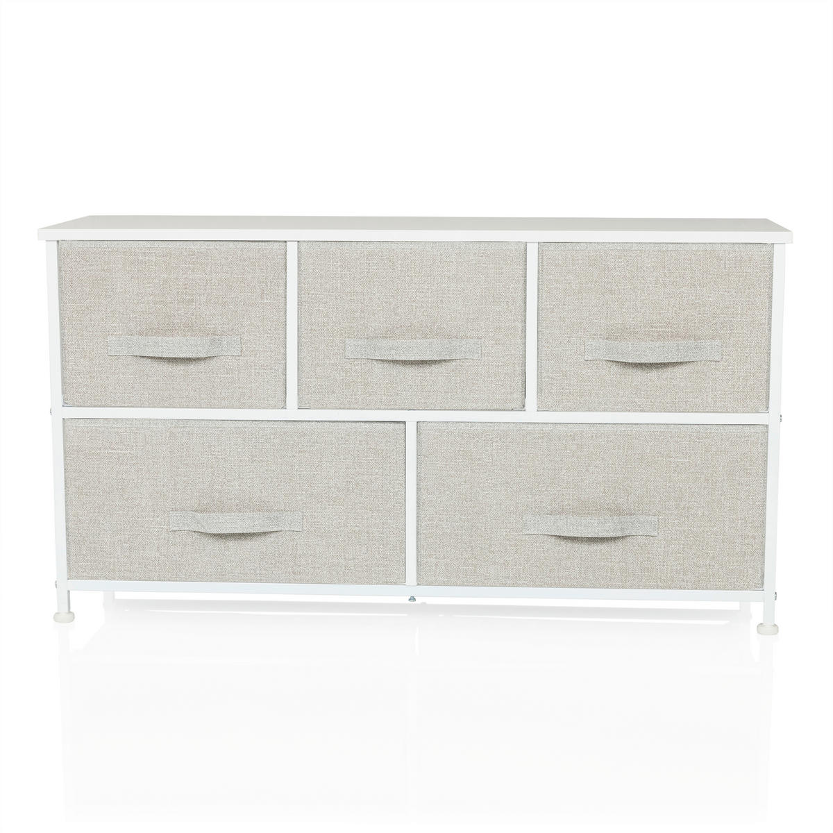 KOMMODE  in 100/55/30 cm  - Weiß/Grau, MODERN, Kunststoff/Textil (100/55/30cm) - MID.YOU