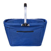VARUKORG - aluminiumfärg/blå, Basics, metall/textil (50/27/27cm) - Boxxx
