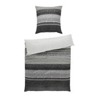 BETTWÄSCHE Davos Biber 155/220 cm  - Dunkelgrau/Hellgrau, KONVENTIONELL, Textil (155/220cm) - Janine