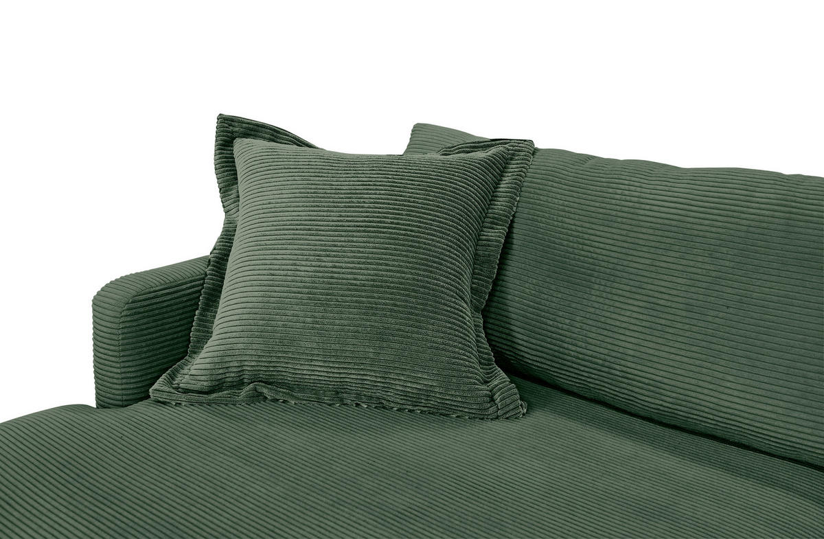 ECKSOFA in Cord Dunkelgrün  193/268 cm  - Dunkelgrün/Schwarz, Design, Textil/Metall (193/268cm) - P & B