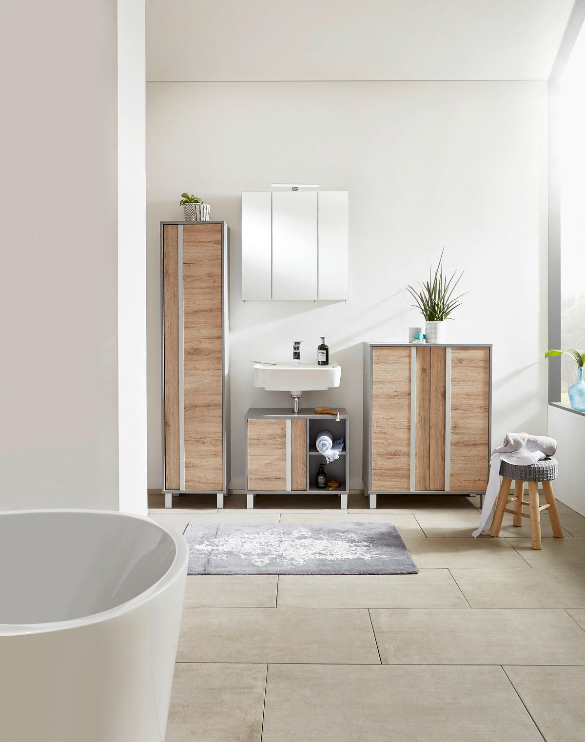SPIEGELSCHRANK 70/71/16 cm  - Platinfarben/Nickelfarben, Basics, Glas/Holzwerkstoff (70/71/16cm) - Stylife