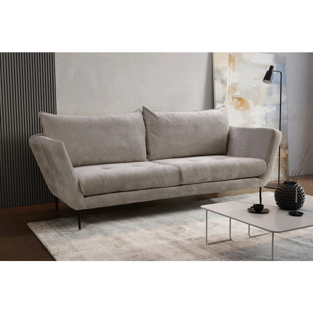 Thumbnail - Mid.you Sofa, Grau, Textil, 3-Sitzer, Füllung: Polyurethan (Pur), 225x86x95 cm, Made in EU, Wohnzimmer, Sofas & Couches,...