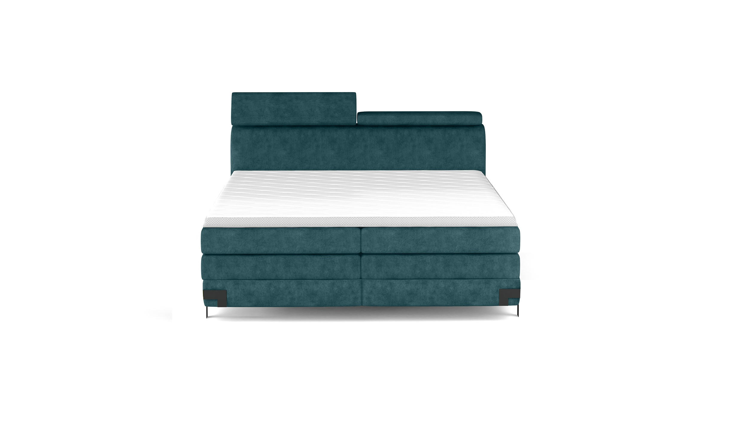 Pat Boxspring, 180/200 cm, verde - verde/negru, Basics, lemn/textil (180/200cm) - Esposa