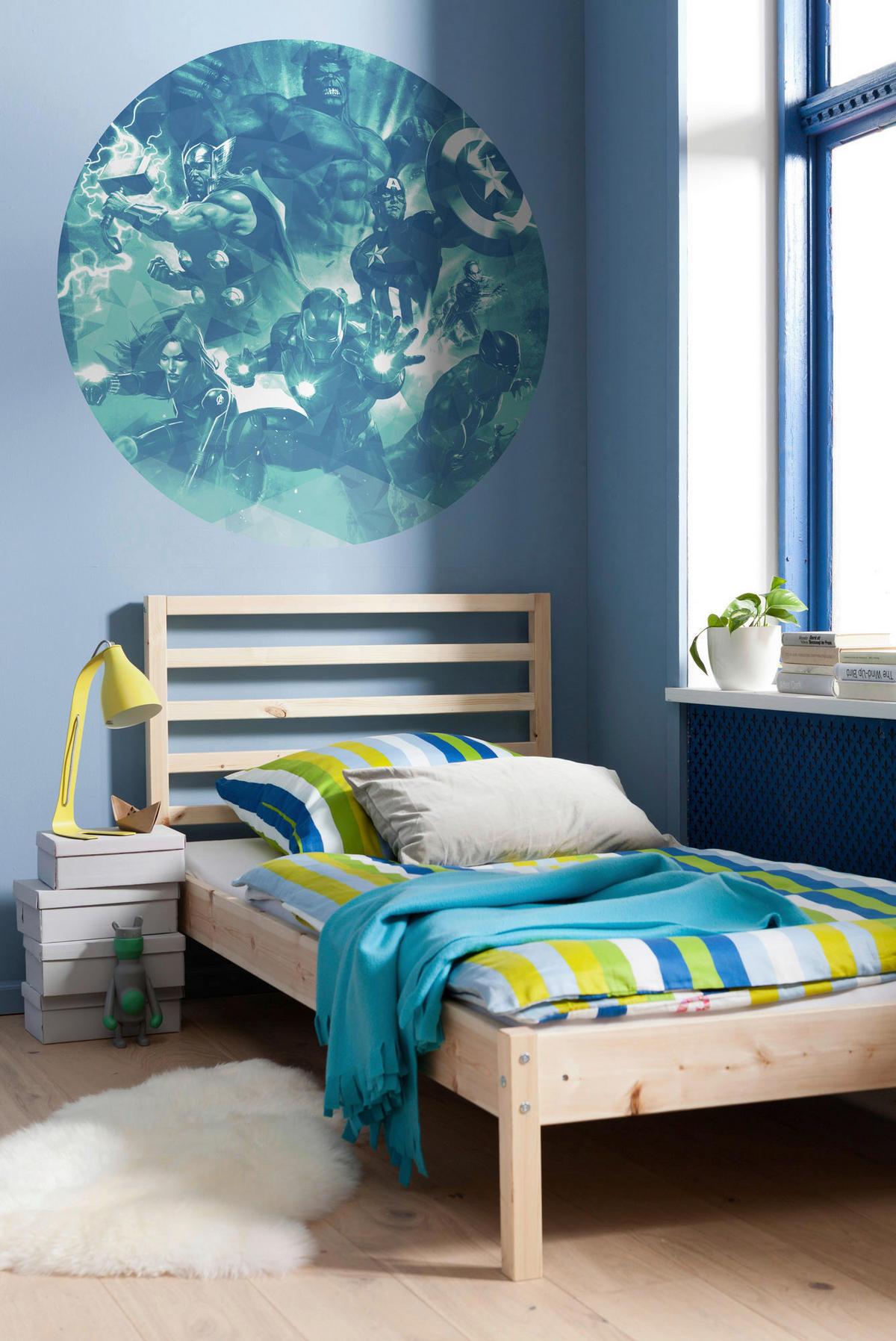 VLIESOVÁ TAPETA velikost: 125 cm - bílá/modrá, Basics (125cm) - Komar