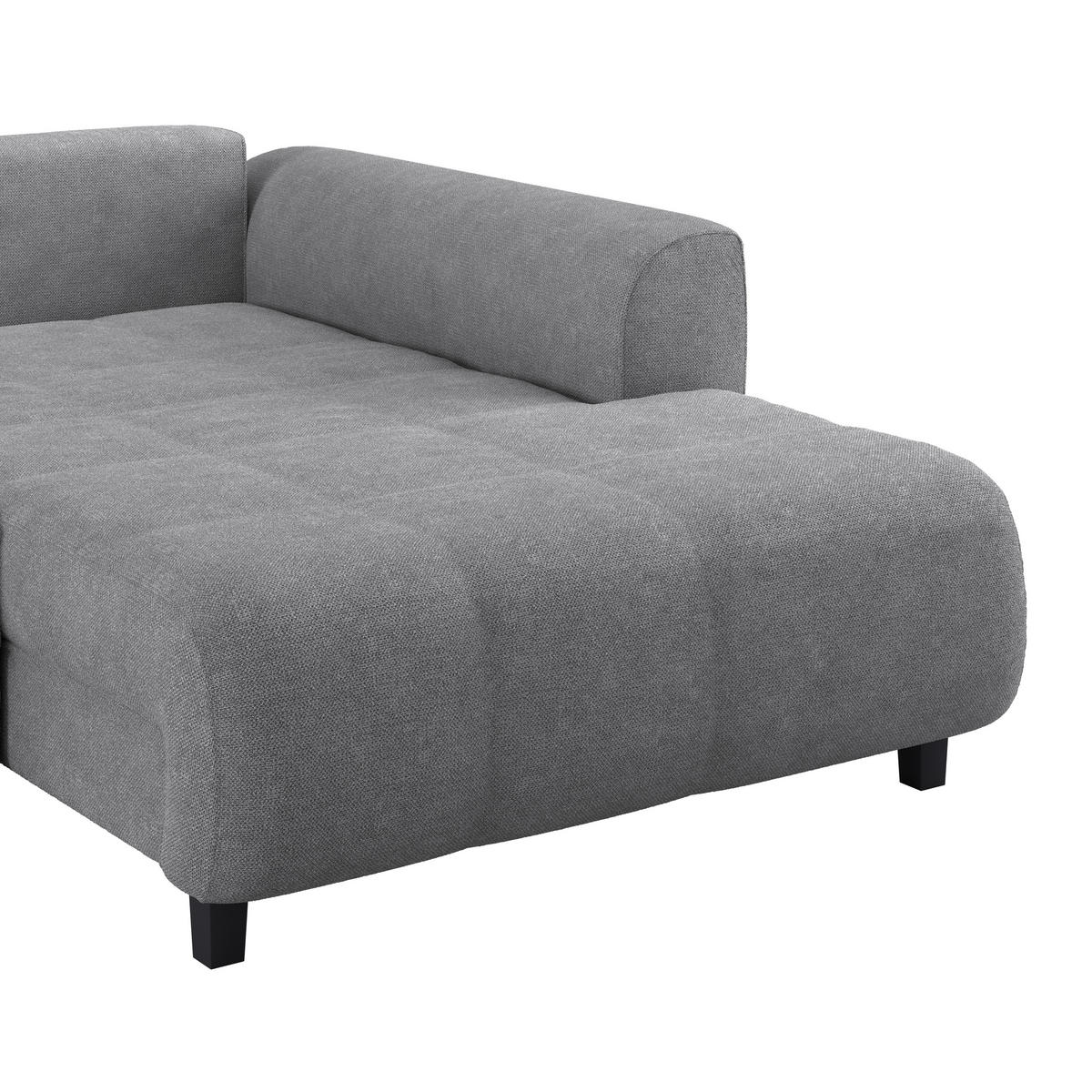 ECKSOFA in Webstoff Grau  - Schwarz/Grau, Design, Holz/Textil (309/197cm) - Livetastic