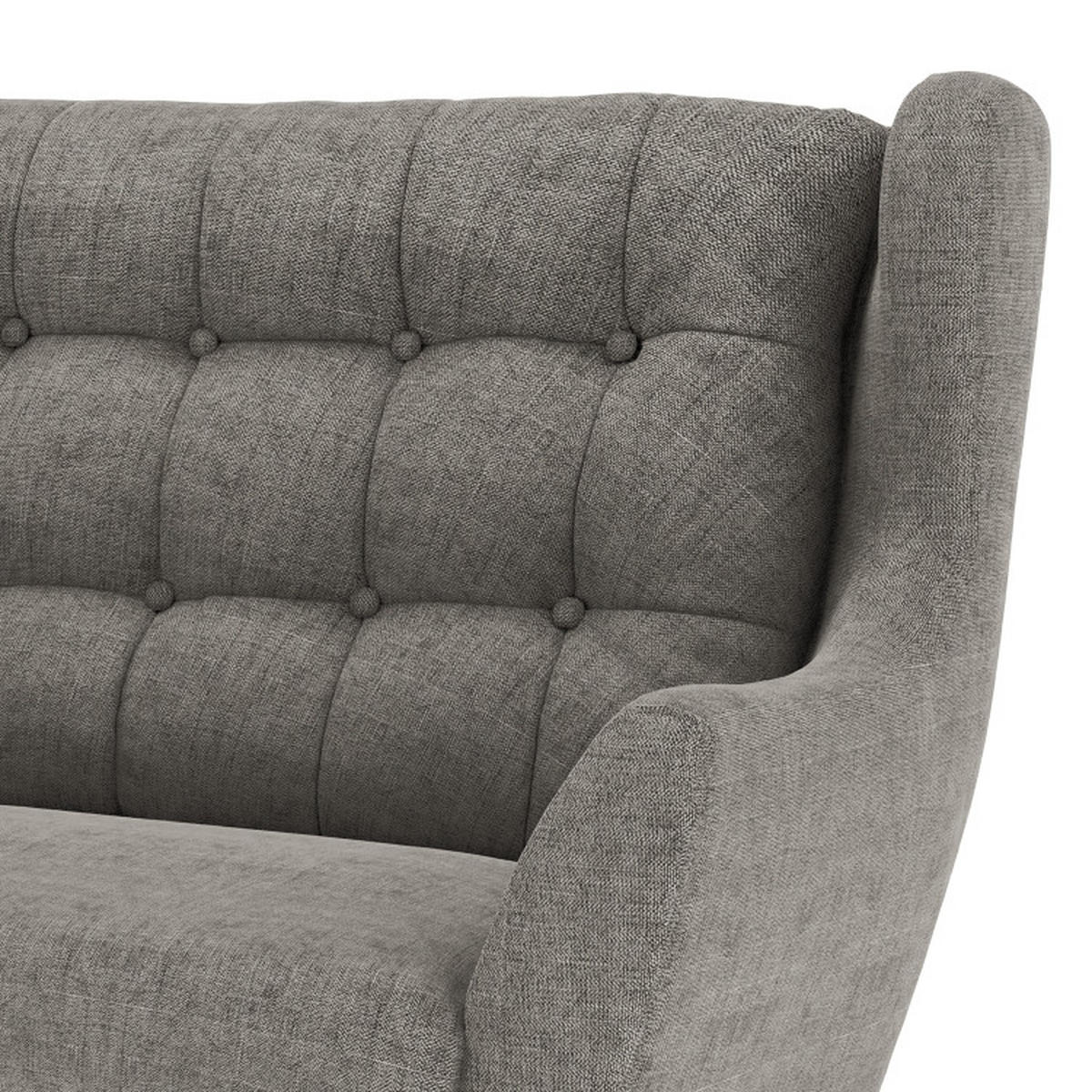 2-SITZER-SOFA in Webstoff Dunkelgrau  - Eichefarben/Dunkelgrau, Konventionell, Holz/Textil (144/107/94cm) - Trendmanufaktur