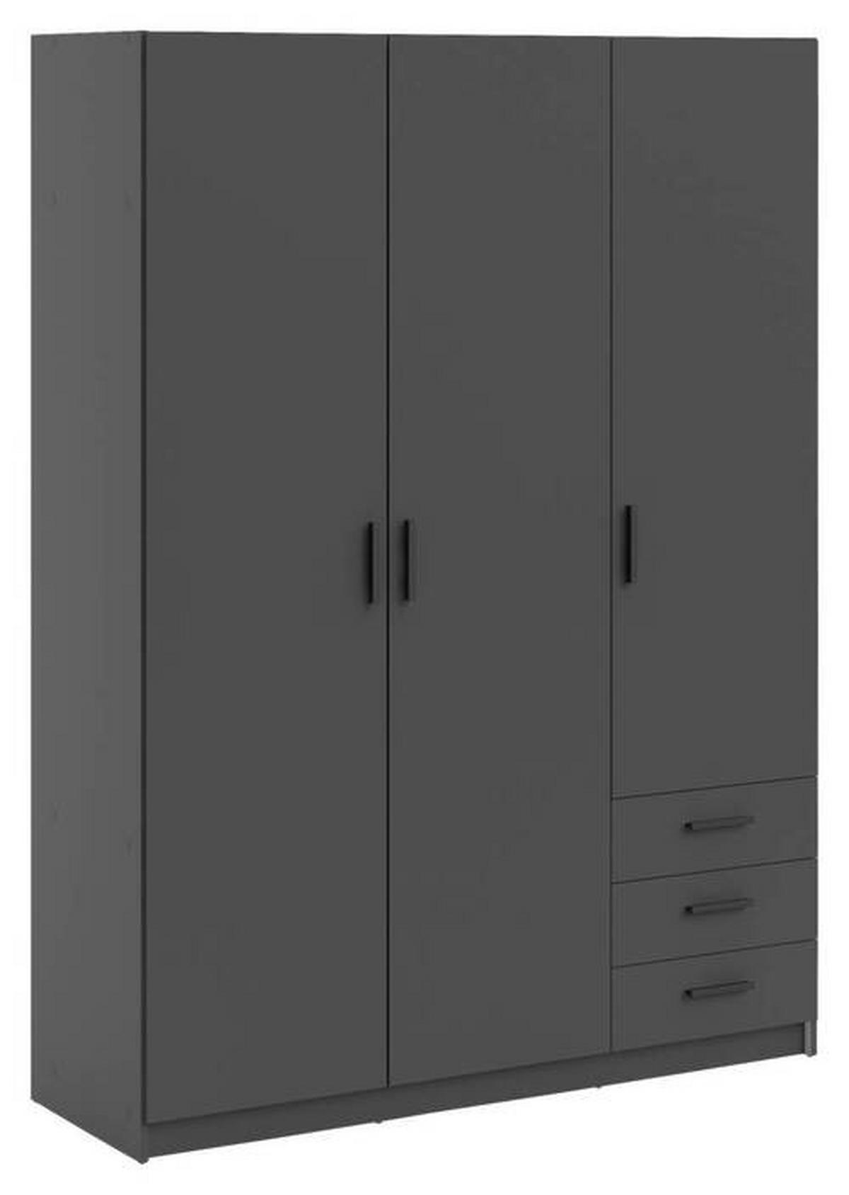 KLEIDERSCHRANK in Grau  - Schwarz/Grau, Basics, Holzwerkstoff/Metall (147/200,4/49,8cm) - MID.YOU