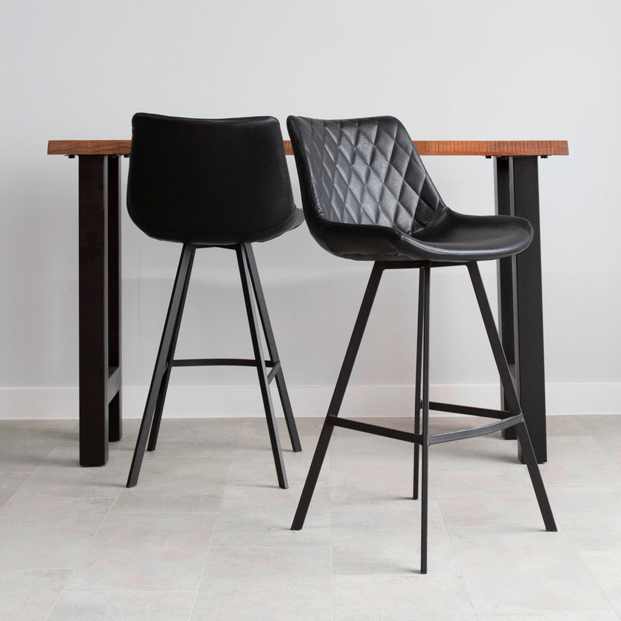 SADA BAROVÝCH STOLIČIEK 2 kus - čierna, Konventionell, kov/textil (50/102/55cm) - MID.YOU