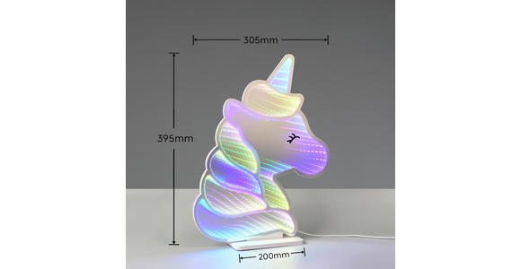LED-DEKOLEUCHTE Unicorn 30,5/39,5 cm  - Weiß, LIFESTYLE, Kunststoff/Metall (30,5/39,5cm) - Novel
