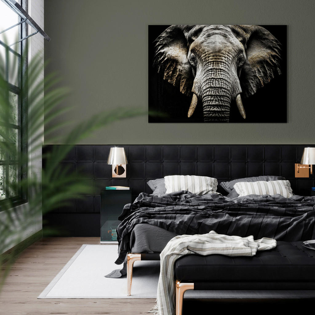 Thumbnail - Leinwandbild, Schwarz, Silber, Holz, Textil, rechteckig, 85x113 cm, Fsc, Made in EU, glänzend, Bilder und Zubehör, Wandb...