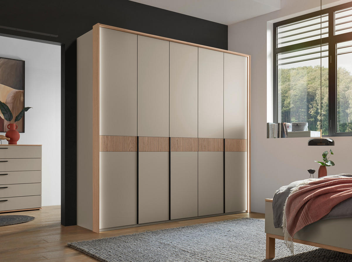 DREHTÜRENSCHRANK Taupe, Eichefarben  - Taupe/Eichefarben, Design, Holz/Holzwerkstoff (249,6/229,4/59,5cm) - Dieter Knoll