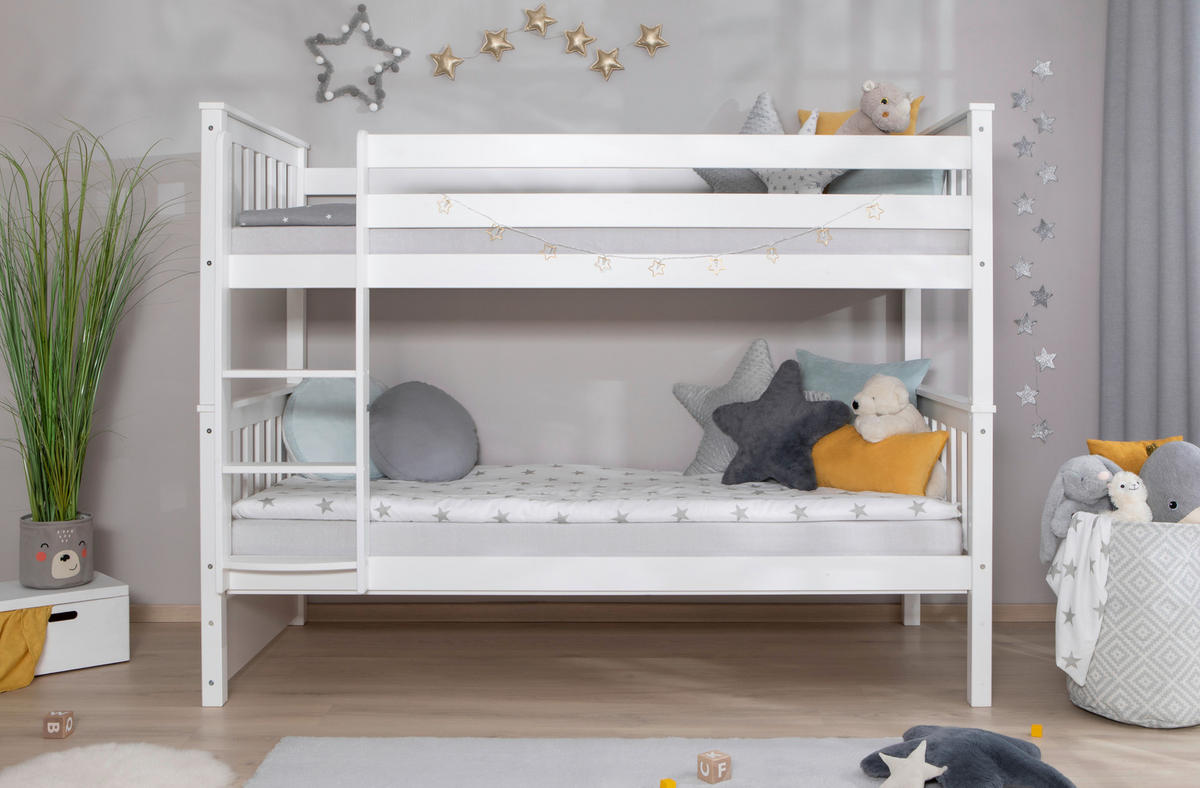 ETAGENBETT 90/200 cm Weiss  - Weiss, Modern, Holz (90/200cm) - MID.YOU