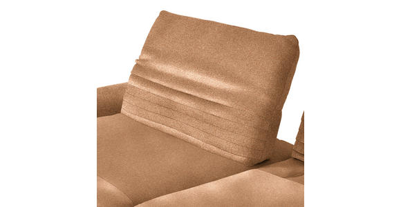 ECKSOFA  in Chenille Aprikose  170-195/280 cm  - Aprikose/Schwarz, Design, Textil/Metall (170-195/280cm) - Dieter Knoll