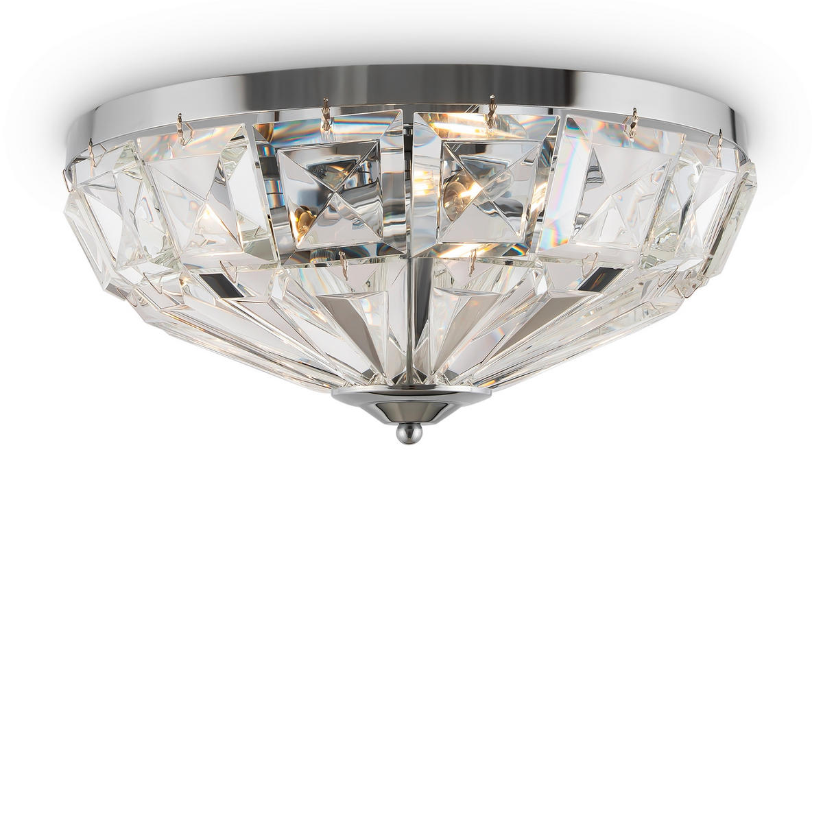 DECKENLEUCHTE    39.6/19,2/39.6 cm  - Chromfarben, Trend, Glas/Metall (39.6/19,2/39.6cm)